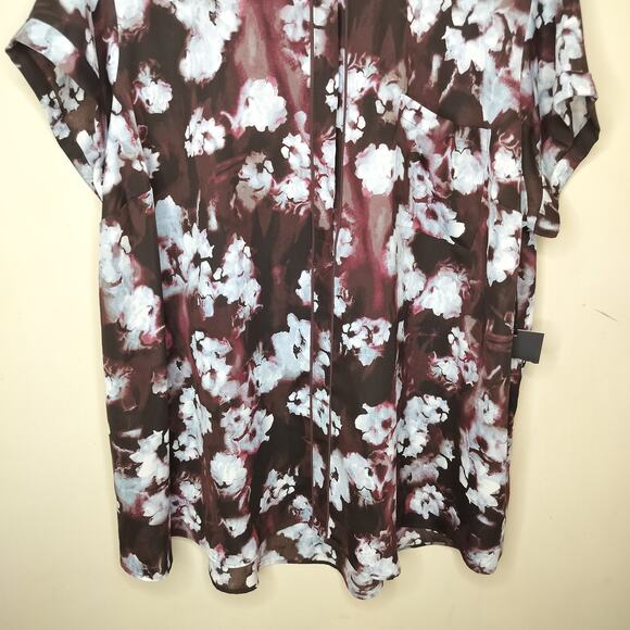 Simply Vera Wang Floral Blouse Dark Romantic NEW - Picture 4 of 10